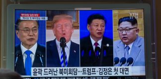 Moon Jae-in, Donald Trump, Xi Jinping, Kim Jong-un