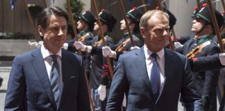 Il presidente Conte riceve Donald Tusk a Palazzo ChigiIl presidente Conte riceve Donald Tusk a Palazzo Chigi