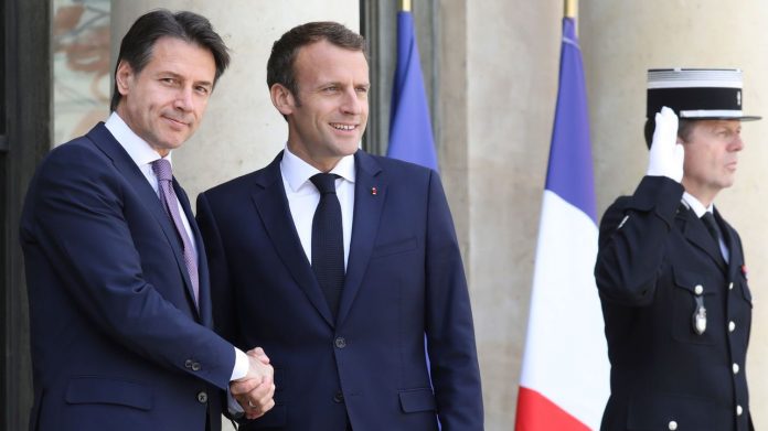 Giuseppe Conte e Emmanuel Macron