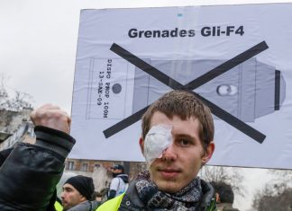 Gilet gialli, XII atto proteste contro proiettili di gomma polizia