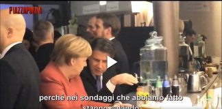 Giuseppe Conte e Angela Merkel nel video di Piazzapulita trasmesso su La7