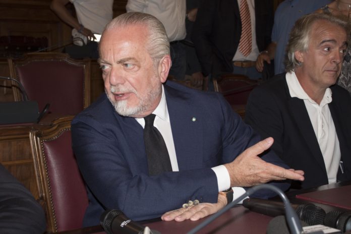 Foto Donato Fasano - LaPresse 01 08 2018 Bari, ItaliasportcalcioBari calcio, conferenza stampa del nuovo presidente Aurelio De Laurentiis Photo Donato Fasano - LaPresse 08 01 2018 Bari, Italia sportsoccerBari calcio, press conference of the new president Aurelio De Laurentiis