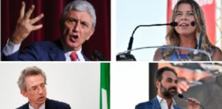 In alto, da sinistra, Bassolino e Clemente. In basso Manfredi e Maresca