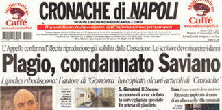 Plagio in Gomorra, la prima pagina di Cronache di Napoli