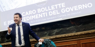 Foto Roberto Monaldo / LaPresse 18-01-2022 Roma Conferenza stampa di Matteo Salvini su caro bollette Nella foto Matteo Salvini Photo Roberto Monaldo / LaPresse 18-01-2022 Rome (Italy) Press conference by Matteo Salvini In the pic Matteo Salvini