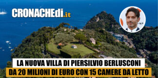 Piersilvio Berlusconi e la sua villa da 2 milioni a Portofino (foto della villa da sito ar92landcoproperty.com, la foto di Piersilvio Berlusconi è di LaPresse/Vincenzo Livieri)