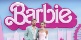 Ryan Gosling, left, and Margot Robbie pose for photographers upon arrival at the premiere of the film 'Barbie' on Wednesday, July 12, 2023, in London. (Scott Garfitt/Invision/AP)