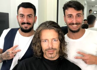 Raffaele e Damiano Annunziata insieme all'attore Francesco Testi