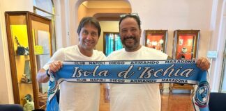 Conte e il presidente del Club Napoli Ischia Michele Patalano