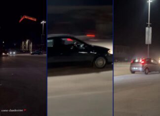 Corse clandestine di auto nel parcheggio del centro commerciale seminano il panico