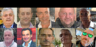 In alto da sinistra Antonio Megaro, Giuseppe Fazzone, Francesco Cerreto, Gaetano Mastroianni, e Michele Amato. In basso da sinistra Raffaele Antonucci, Francesco Biondi, Giulio Biondi, Giulio Fappiano e Michele Iannucci.