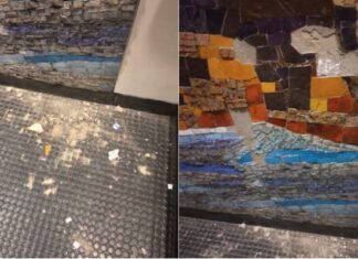 Napoli, distrutto a martellate il mosaico alla stazione dell’Arte al Vomero