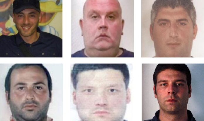 In alto da sinistra Antonio Salvato, Giovanni D’Alessandro e Massimo Mirano. In basso Paolo Carolei, Pasquale D’Alessandro e Vincenzo D’Alessandro