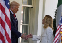 Giorgia Meloni alla Casa Bianca per il bilaterale con Donald Trump