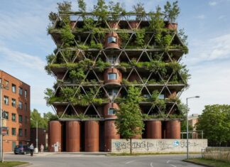 Svezia: un parcheggio con le pale eoliche dismesse Pale riutilizzate