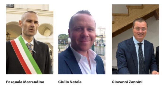 Il sindaco Marrandino, il su vice Natale e il consigliere regionale Zannini