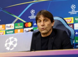 Napoli’s head coach Antonio Conte During the Napoli-Chelsea Champions League press conference in the press room at the Diego Armando Maradona Stadium on January 27, 2026.