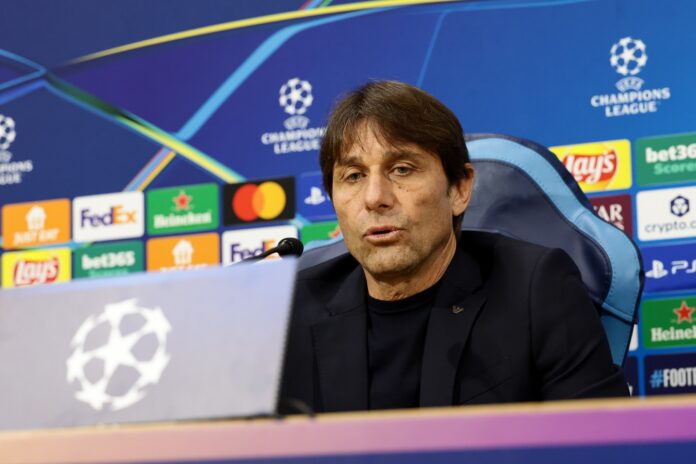 Napoli’s head coach Antonio Conte During the Napoli-Chelsea Champions League press conference in the press room at the Diego Armando Maradona Stadium on January 27, 2026.