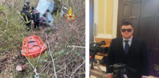 Il burrone dov'è morto Mario Marotta (foto a destra)