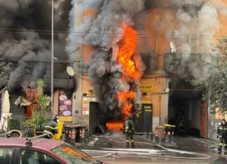 Incendio pizzeria "Benvenuti al Sud"