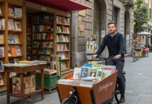 Milano: libraio itinerante sfida Amazon in bici Cultura ecologica