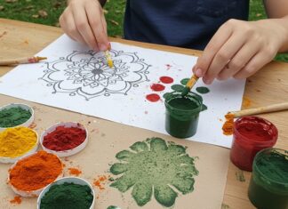 Mandala ecologici: colori fatti con le spezie Arte sostenibile