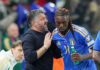 E’ il giorno dei giorni: la Nazionale si gioca un posto al Mondiale contro la Bosnia Il ct Gennaro Gattuso parla con Moise Kean durante Italia-Irlanda del Nord (Foto LaPresse -Spada)