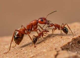 Deserto Arizona: due specie di formiche si puliscono Mutualismo formiche
