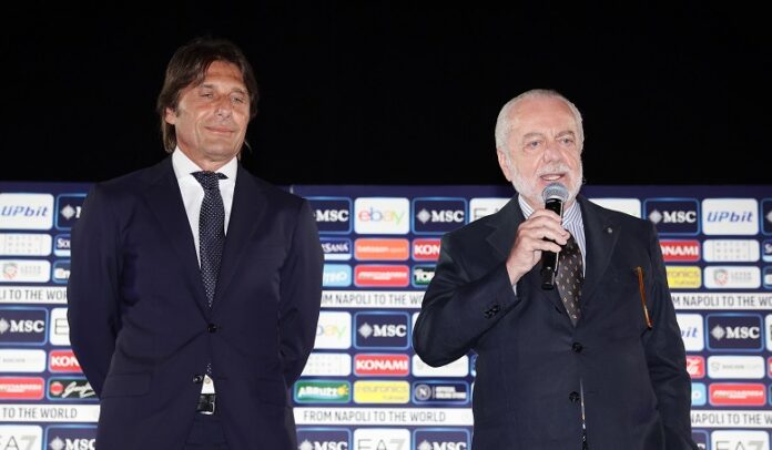Antonio Conte and Aurelio De Laurentiis Naples 26 June 2024, Royal Palace, Teatrino di Corte. presentation of the new SSC Napoli coach Antonio Conte.