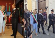 Il generale Luongo cittadino onorario di Carinola: “Qui ci sono le mie radici” Cittadinanza onoraria a Carinola al genarale Luongo_con la Di Biasio