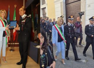 Il generale Luongo cittadino onorario di Carinola: “Qui ci sono le mie radici” Cittadinanza onoraria a Carinola al genarale Luongo_con la Di Biasio