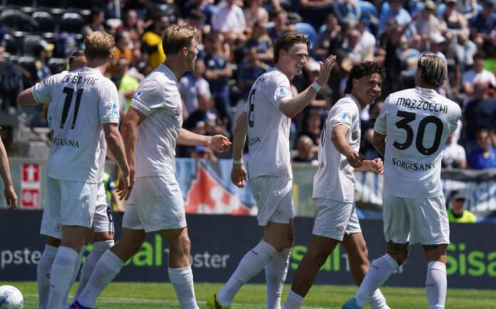 Pisa vs Napoli Serie A Enilive 2025 2026 Celebrities Napoli's Rasmus Hojlund scored the 0-3 goal...During the Serie A soccer match between Pisa and Napoli at the Cetilar Arena Romeo Anconetani Stadium in Pisa; Center West Italy;sunday May 17 2026 ; Sport Soccer(Photo By Alessandro La Rocca/ LaPresse)