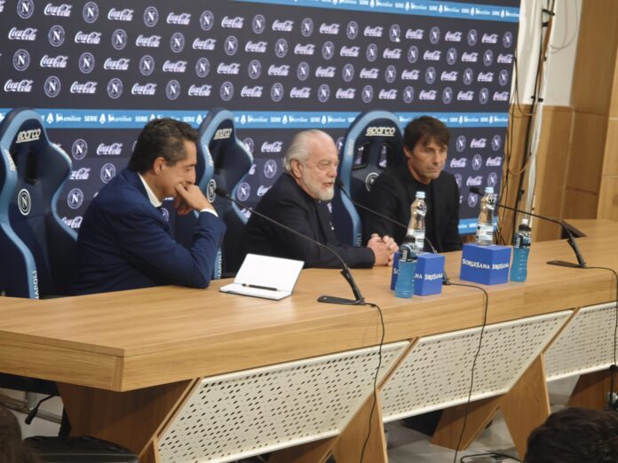 Aurelio De Laurentiis ed Antonio Conte: conferenza stampa d'addio
