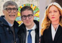 Rogo davanti casa di un giornalista: minacce a Meloni e a don Patriciello Don Patriciello con il giornalista minacciato Adriano Cappellari, a destra Giorgia Meloni