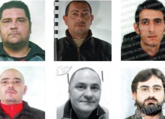 NOMI E FOTO. Imprenditore sequestrato e pestato: 9 fermi tra Marcianise, Maddaloni, Casal di Principe e… In alto da sinistra Francesco Argenziano, Andrea Menditti e Lorenzo Smeragliuolo. In basso da sinistra Fabrizio Menditti, Pasquale Apicella e Pasquale Corvino