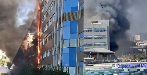 Ospedale del Mare in fiamme Ospedale del Mare in fiamme