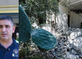 Campi Flegrei, il Marconi non riapre a settembre. Salva la prima campanella negli altri plessi di Pozzuoli Il sindaco di Pozzuoli Luigi Manzoni ed una casa distrutta