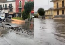 In ginocchio per la bomba d’acqua. Pioggia torrenziale e allagamenti in tutta la provincia a Napoli Pioggia ad Afragola