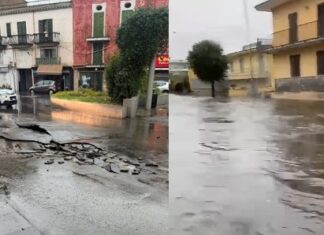 In ginocchio per la bomba d’acqua. Pioggia torrenziale e allagamenti in tutta la provincia a Napoli Pioggia ad Afragola
