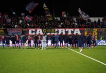 Casertana, spogliatoio unito. foto pagina Facebook Casertana FC