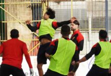 Il Bari della miglior difesa all’esame Pinto. Rifinitura al Pinto. Immagine pagina Facebook Casertana FC