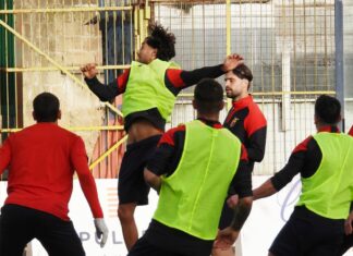 Il Bari della miglior difesa all’esame Pinto. Rifinitura al Pinto. Immagine pagina Facebook Casertana FC